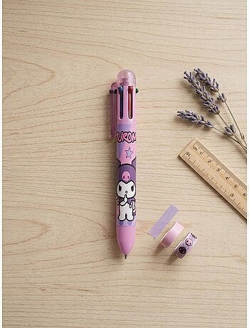 Bolígrafo kuromi 6 colores tinta multicolor clic sanrio