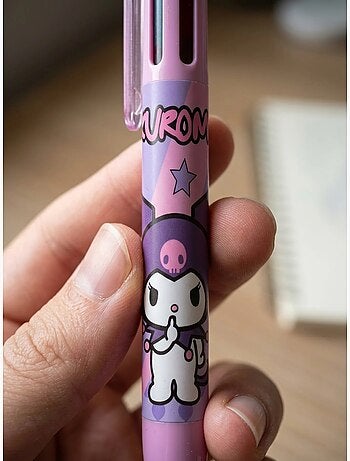 Bolígrafo kuromi 6 colores tinta multicolor clic sanrio