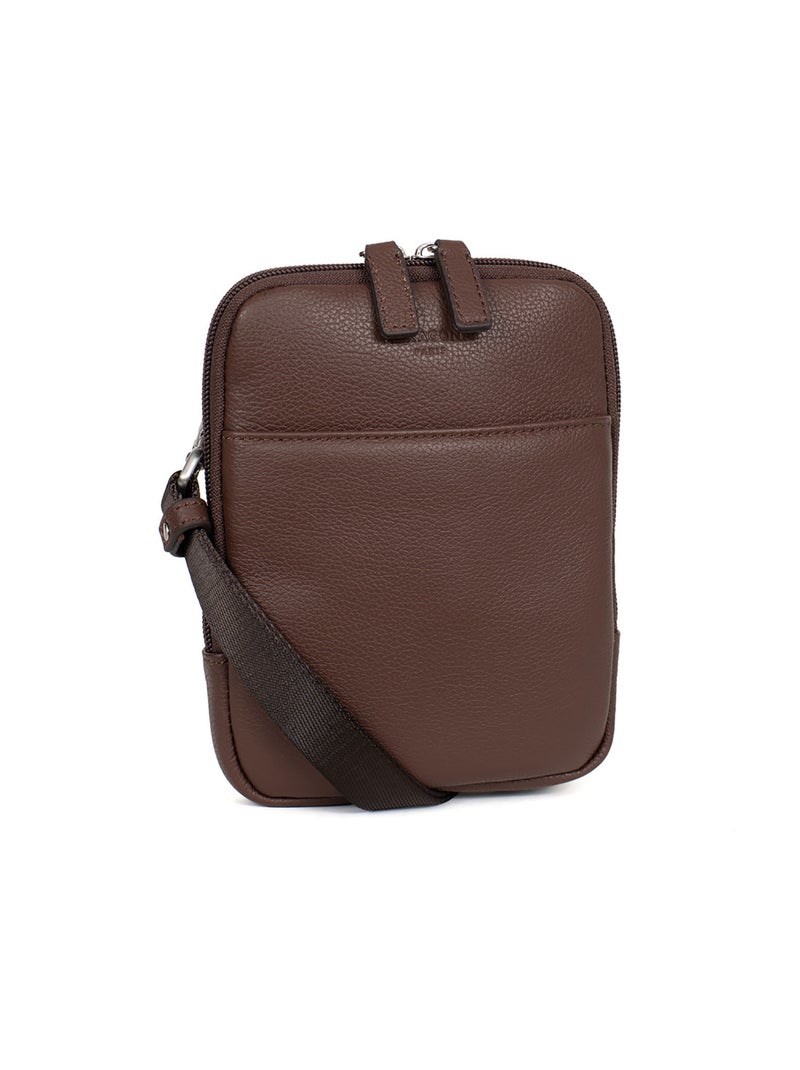Bolsa - cuero confort hexagona Marrón chocolate - Kiabi