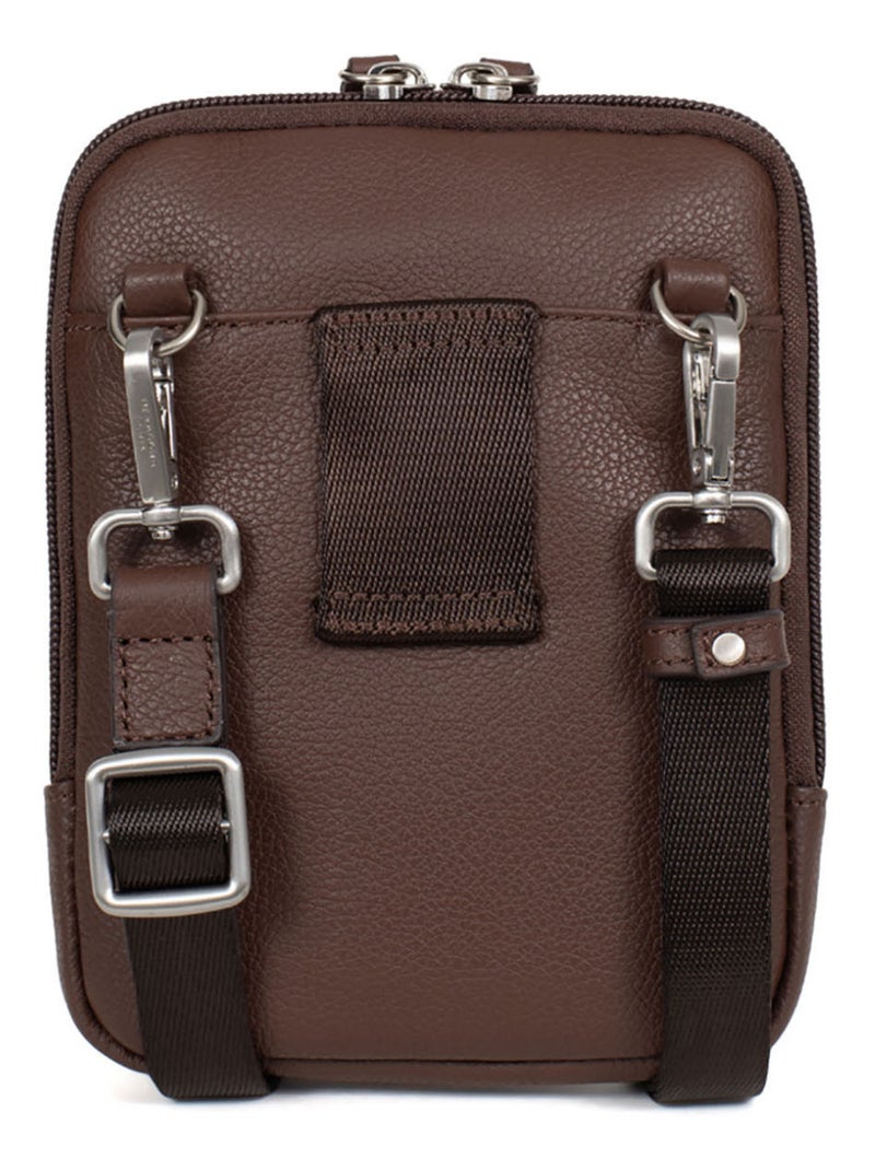 Bolsa - cuero confort hexagona Marrón chocolate - Kiabi
