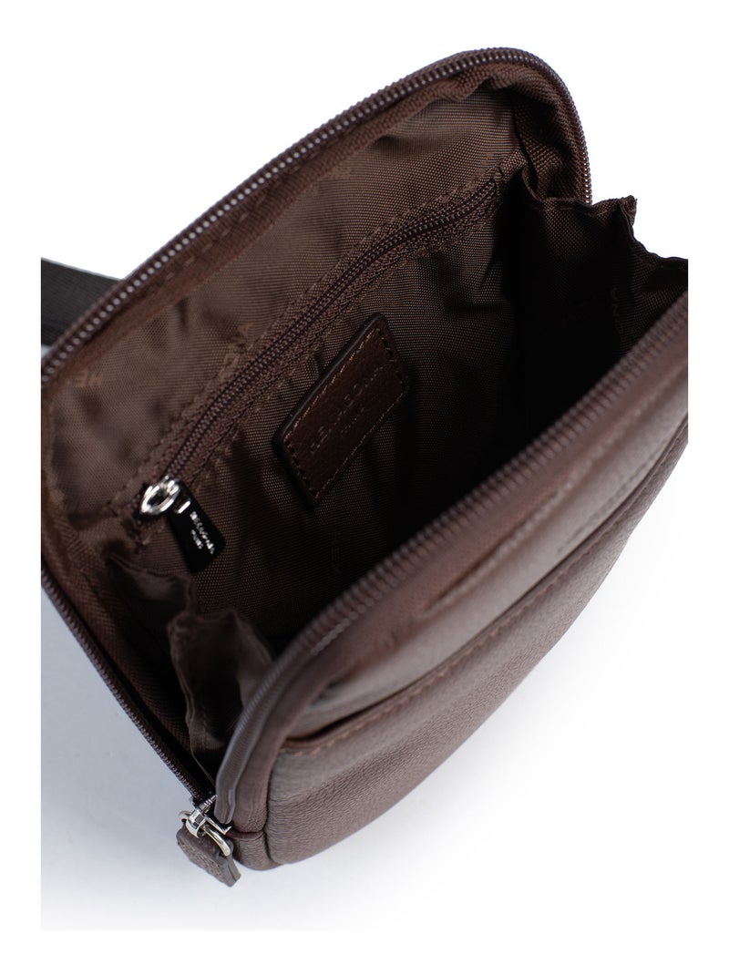 Bolsa - cuero confort hexagona Marrón chocolate - Kiabi