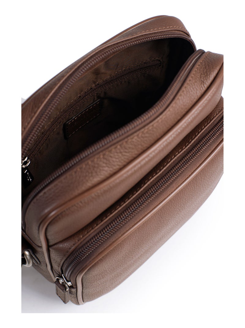Bolsa - cuero confort hexagona Marrón chocolate - Kiabi