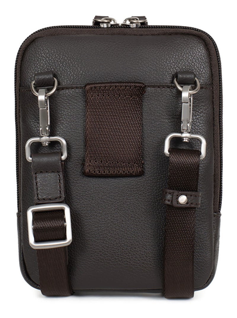 Bolsa - cuero confort hexagona Marrón oscuro - Kiabi