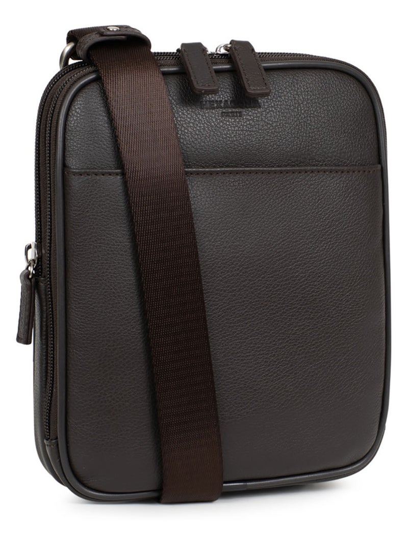 Bolsa - cuero confort hexagona Marrón oscuro - Kiabi