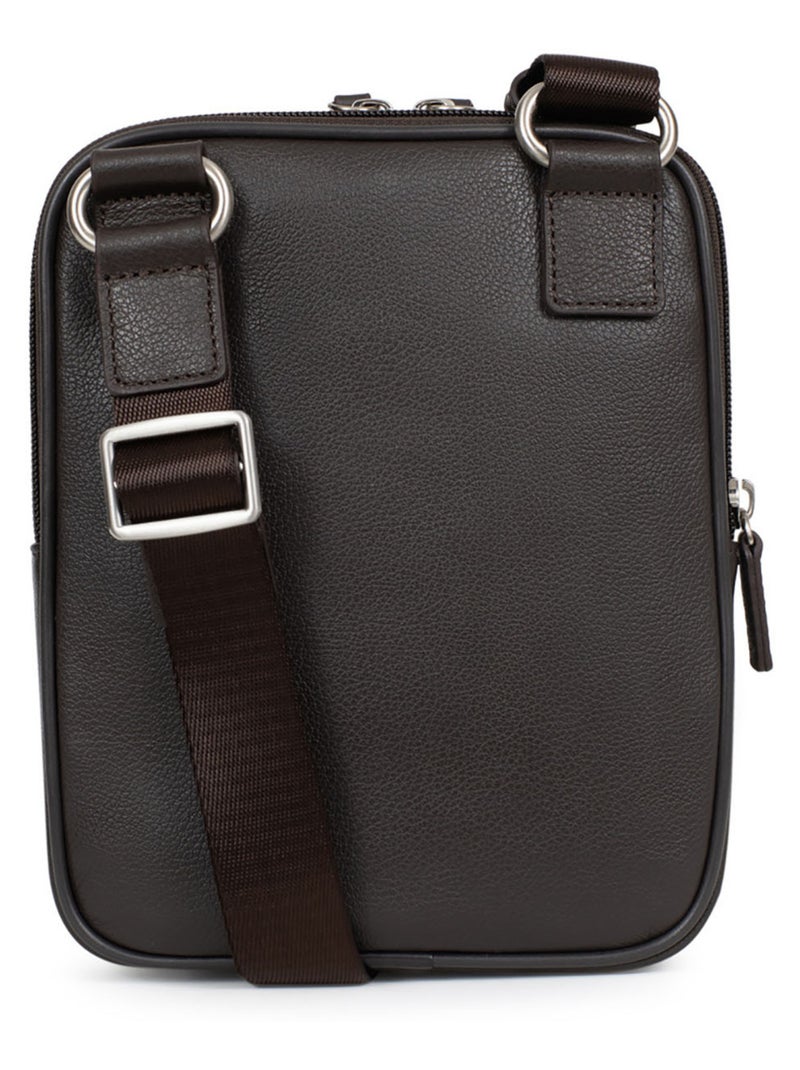 Bolsa - cuero confort hexagona Marrón oscuro - Kiabi