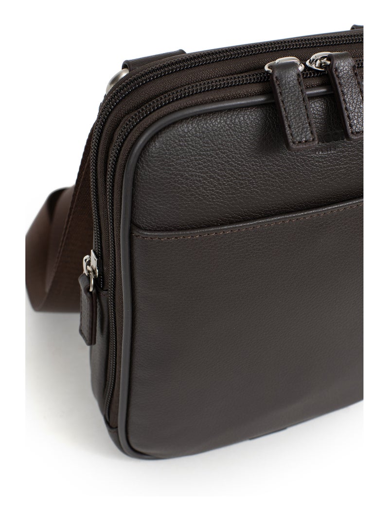 Bolsa - cuero confort hexagona Marrón oscuro - Kiabi