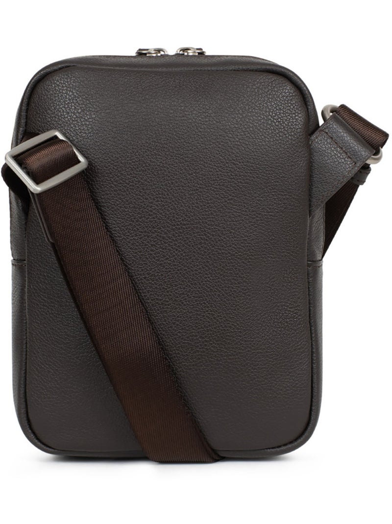Bolsa - cuero confort hexagona Marrón oscuro - Kiabi