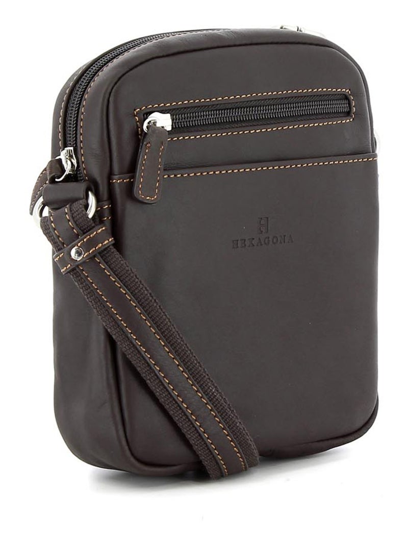 Bolsa - cuero félin hexagona Marrón - Kiabi
