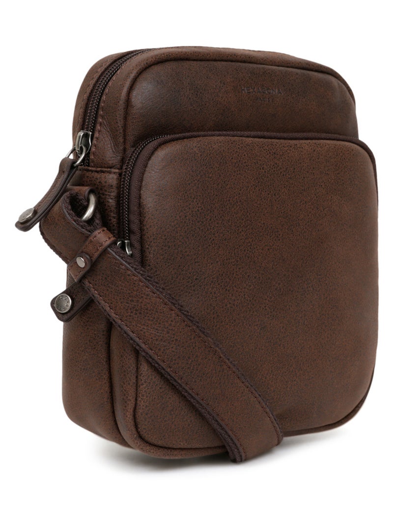 Bolsa - cuero instinct hexagona Marrón - Kiabi