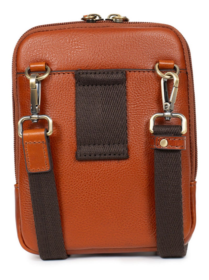 Bolsa - cuero stuart hexagona Cognac - Kiabi