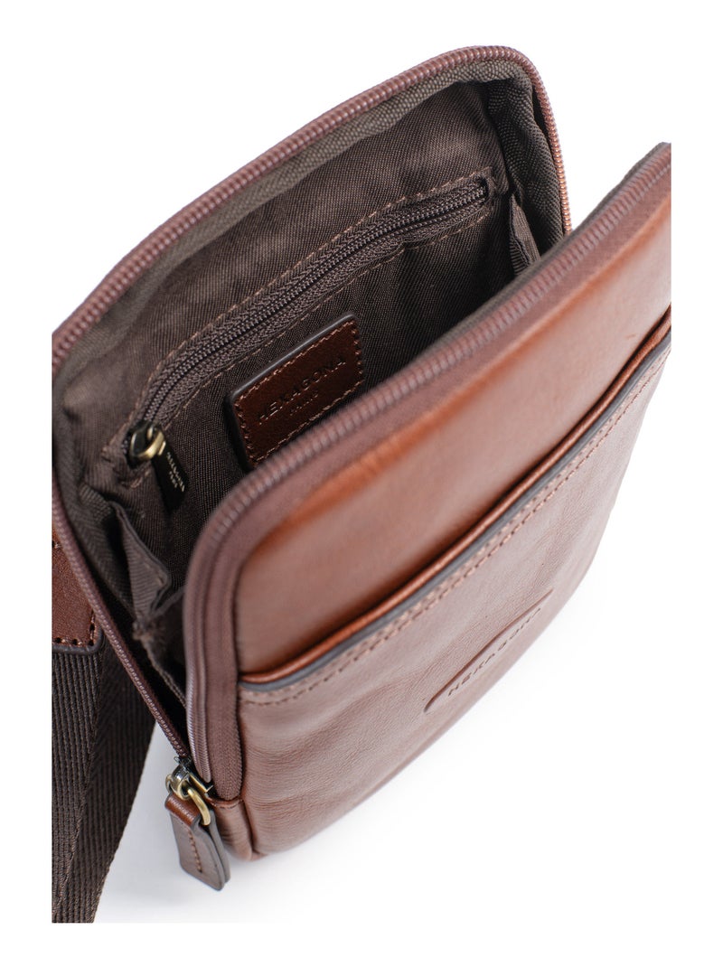 Bolsa - cuero stuart hexagona Marrón - Kiabi