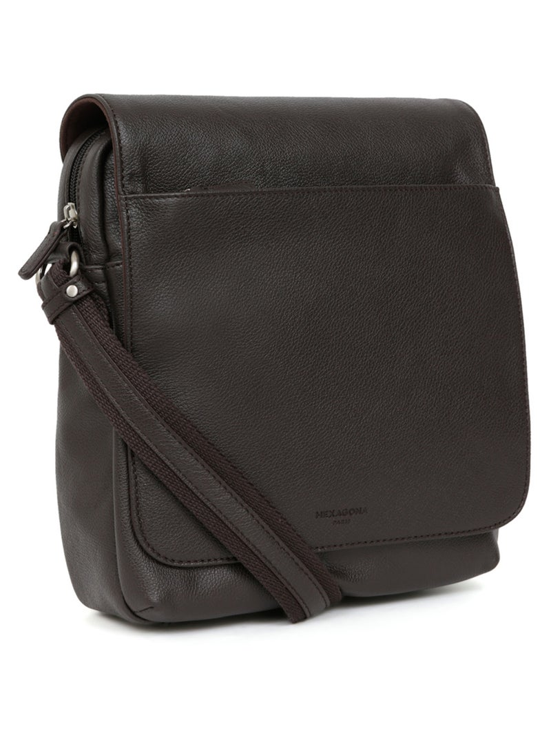 Bolsa - tableta - cuero confort hexagona Marrón oscuro - Kiabi
