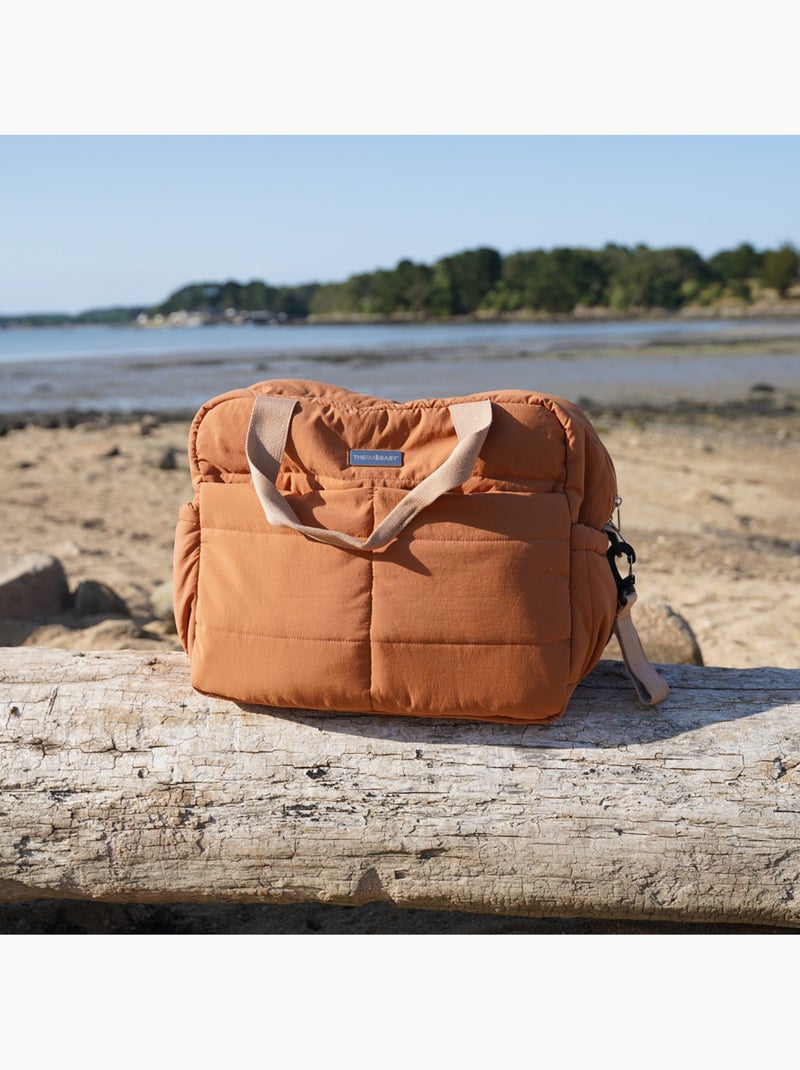 Bolsa cambiador acolchada Thermobaby PLUMEA con 3 bolsillos isotérmicos y cambiador Marrón - Kiabi