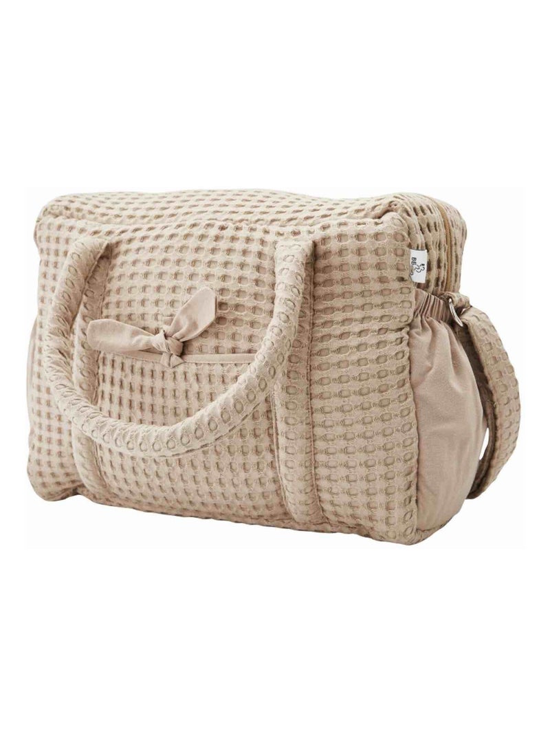 Bolsa cambiador de algodón gofrado | BB&CO Beige - Kiabi