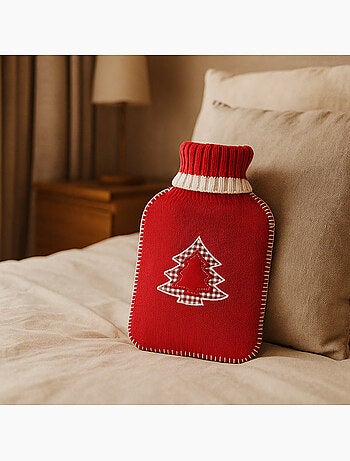 Bolsa de agua caliente con funda de punto motivo abeto