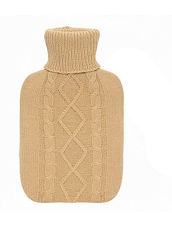 Bolsa de agua caliente con funda de punto trenzado