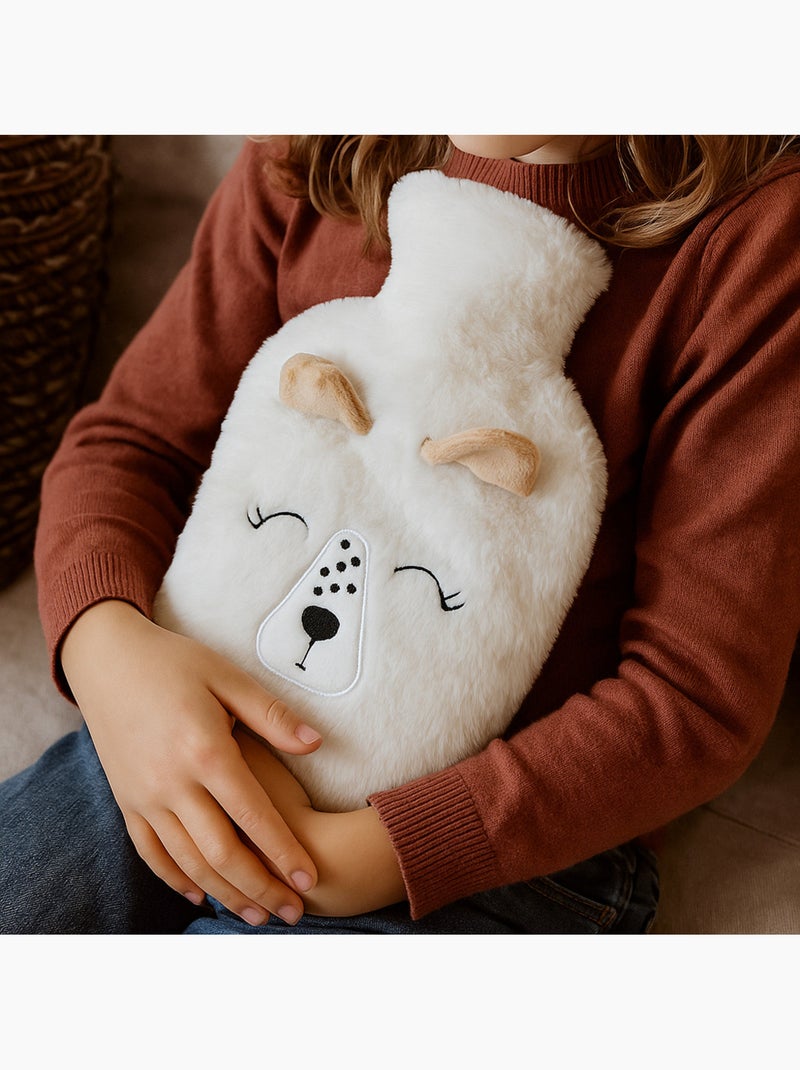 Bolsa de agua caliente con funda suave motivo cierva Blanco - Kiabi