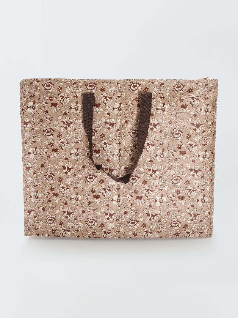 Bolsa de almacenaje estampada beige - Kiabi