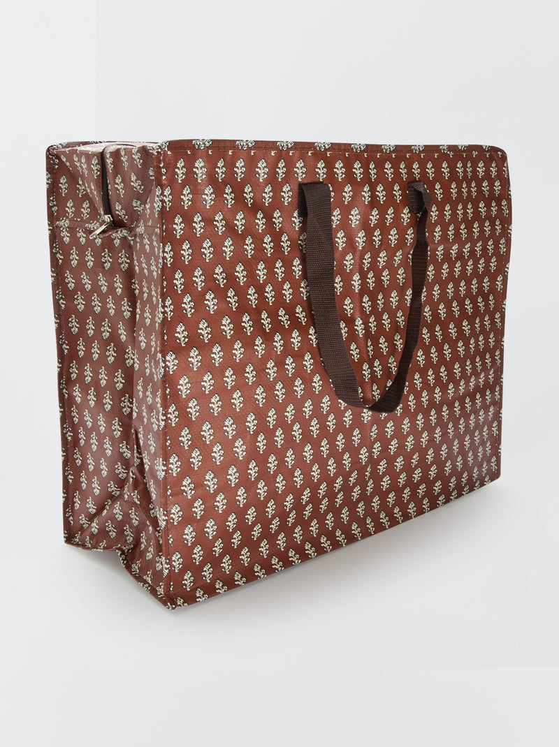 Bolsa de almacenaje estampada Marron - Kiabi