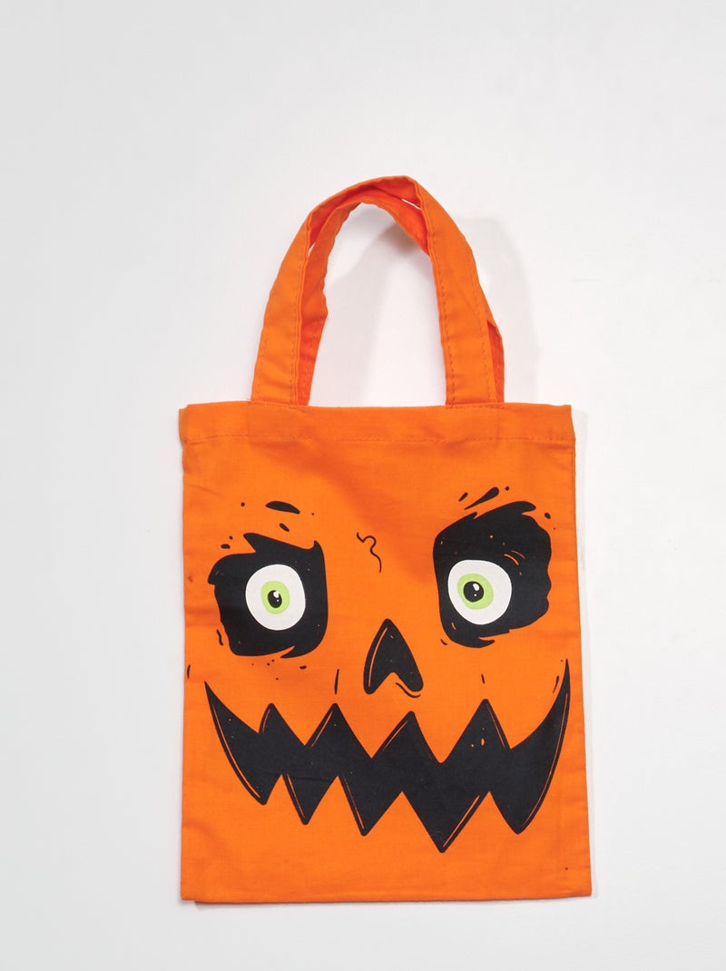 Bolsa de caramelos de tela - Halloween NARANJA - Kiabi