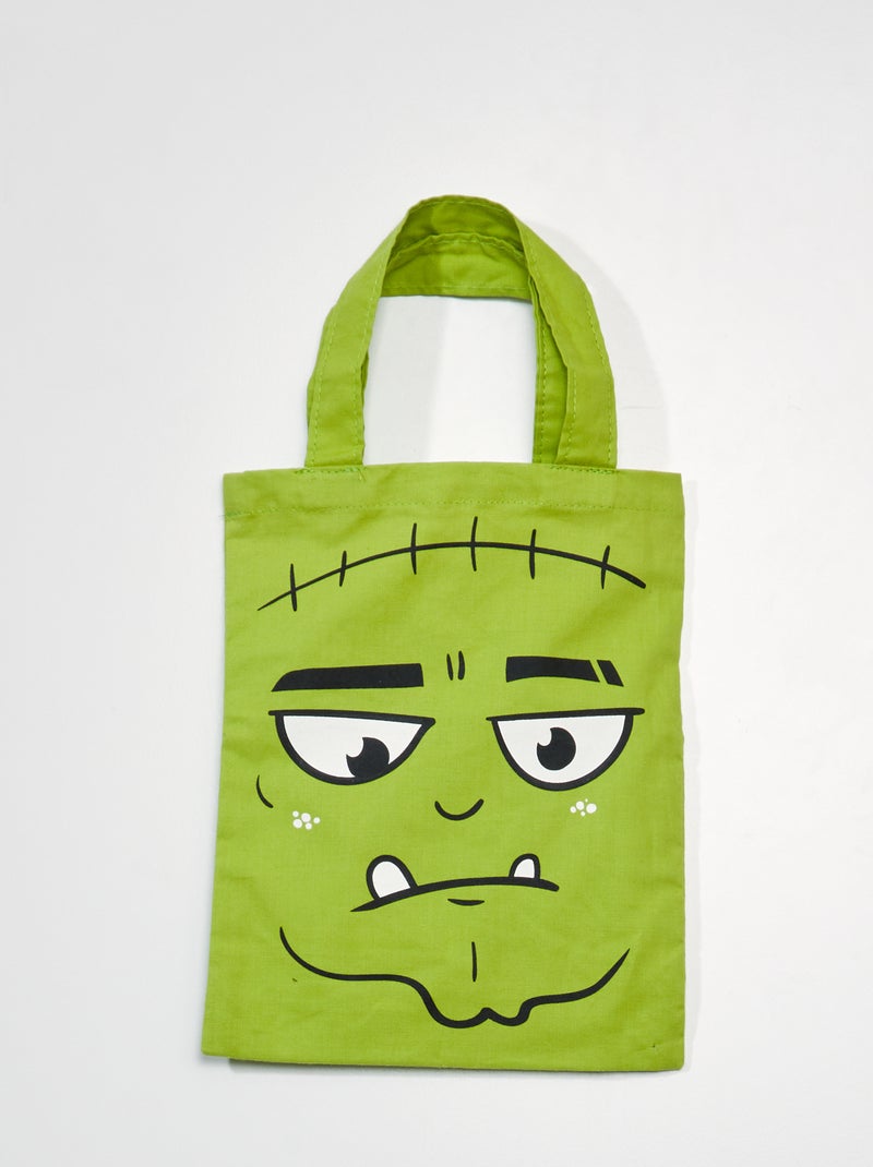 Bolsa de caramelos de tela - Halloween VERDE - Kiabi