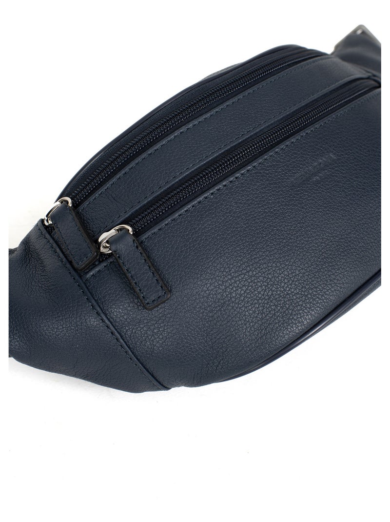 Bolsa de cintura - cuero confort hexagona Azul marino - Kiabi