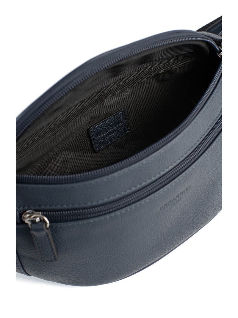 Bolsa de cintura - cuero confort hexagona Azul marino - Kiabi