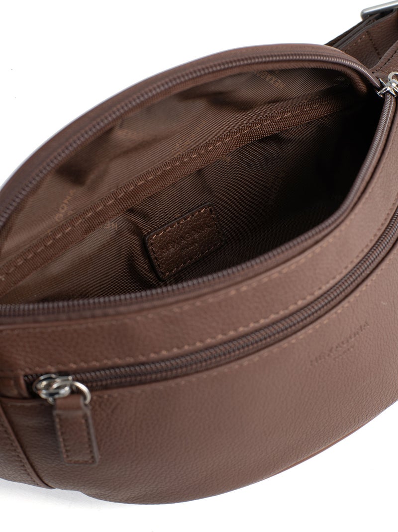 Bolsa de cintura - cuero confort hexagona Marrón chocolate - Kiabi
