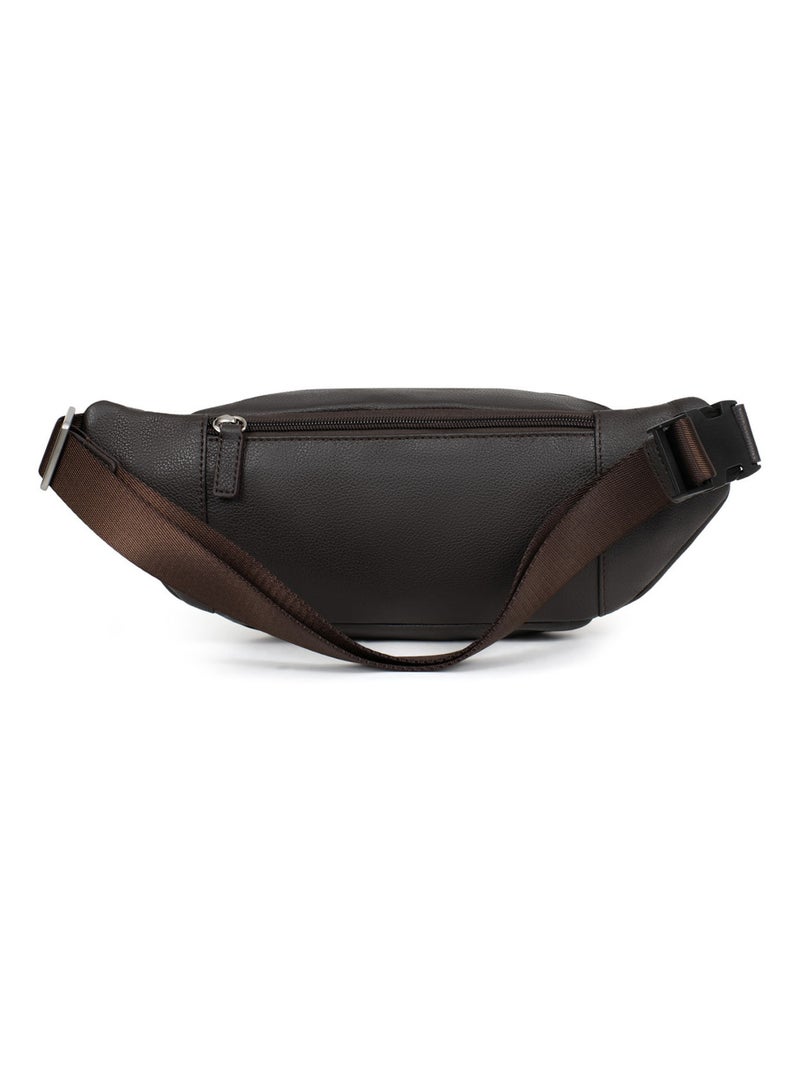 Bolsa de cintura - cuero confort hexagona Marrón oscuro - Kiabi