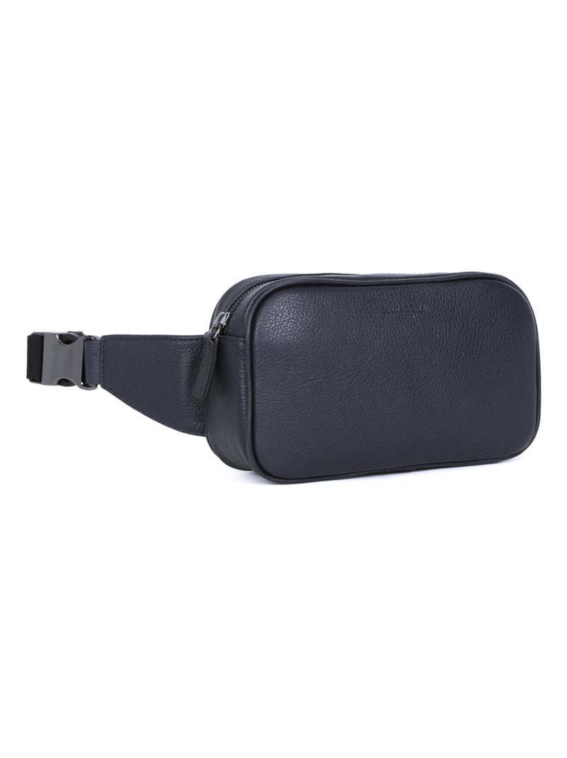 Bolsa de cintura - cuero encore hexagona Azul marino - Kiabi