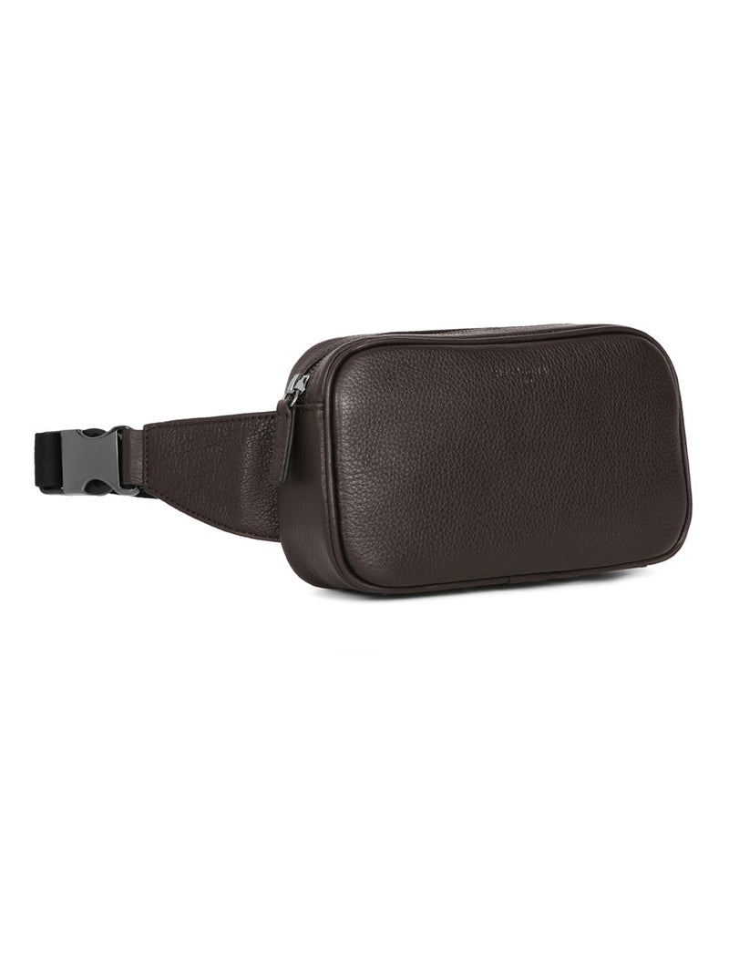 Bolsa de cintura - cuero encore hexagona Marrón oscuro - Kiabi