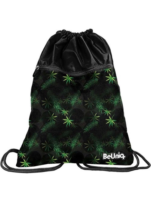 Bolsa de deporte con cordón cmp verde con motivo de hojas botánicas 45 cm - Kiabi