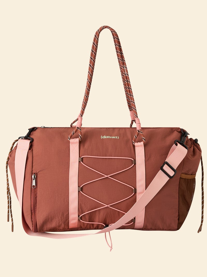 Bolsa de deporte (ekstract) con bolsillos exteriores y compartimento para zapatos Marron - Kiabi