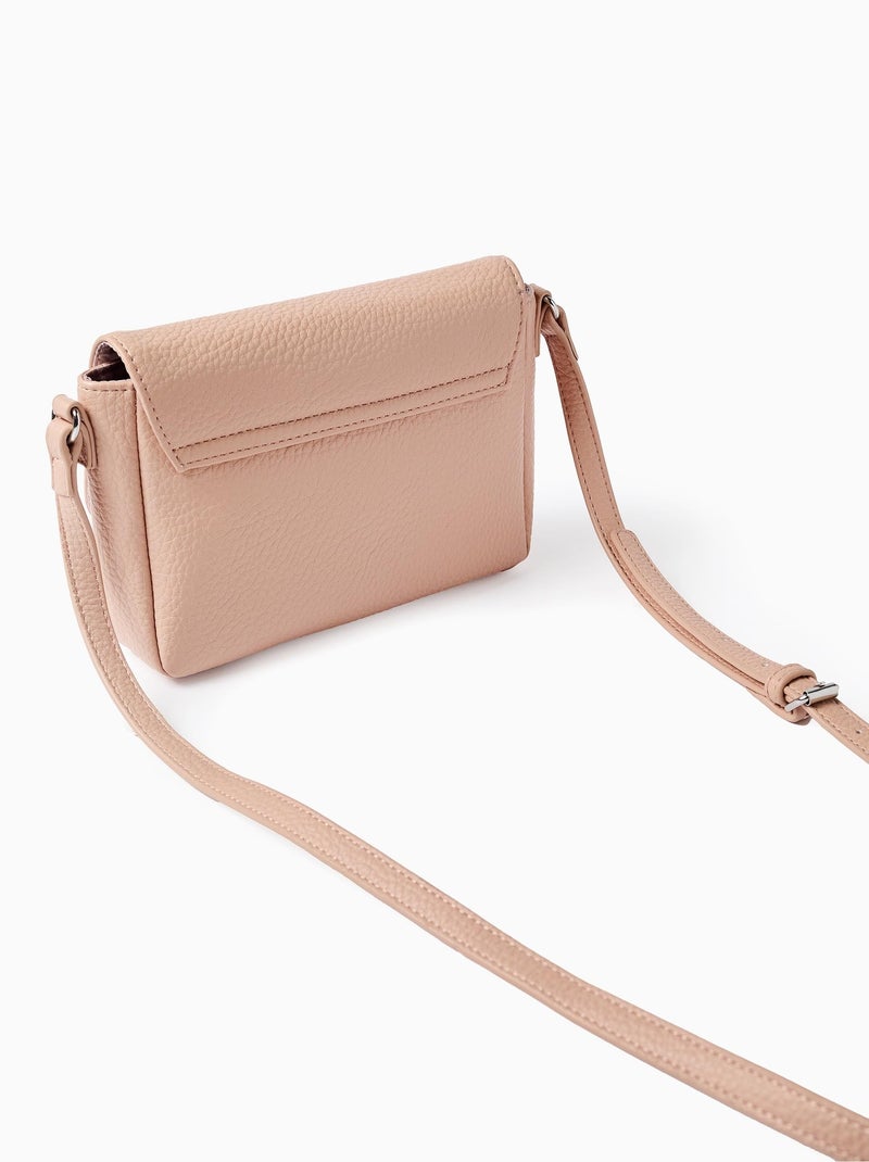 Bolsa de hombro con textura Rosa claro - Kiabi