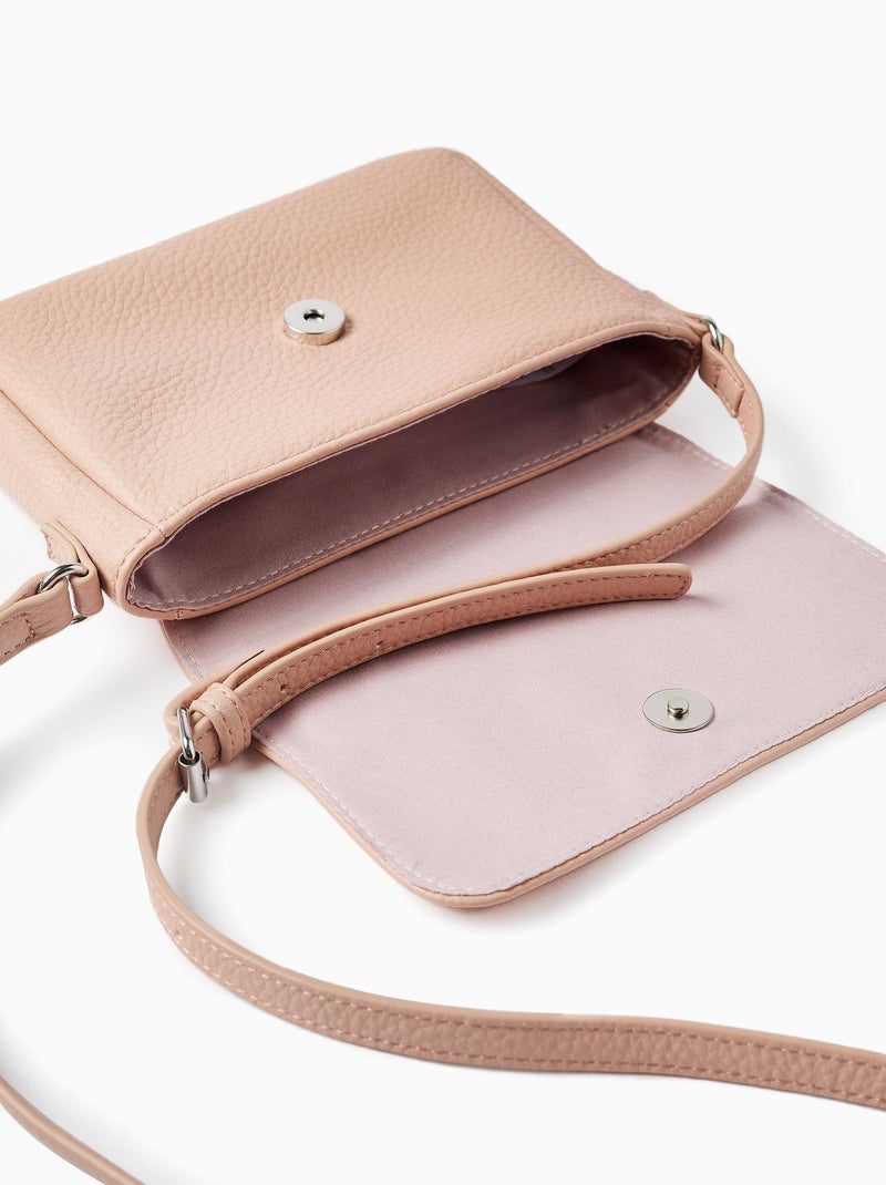 Bolsa de hombro con textura Rosa claro - Kiabi