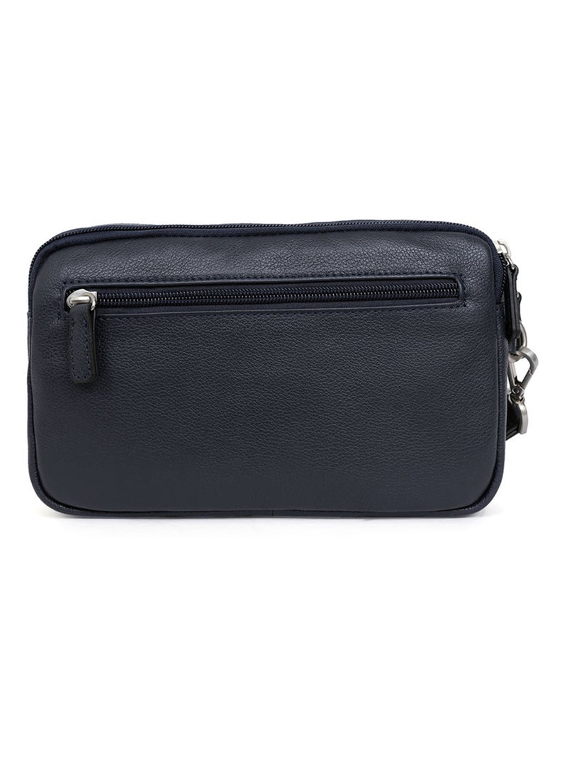 Bolsa de mano - cuero confort hexagona Azul marino - Kiabi