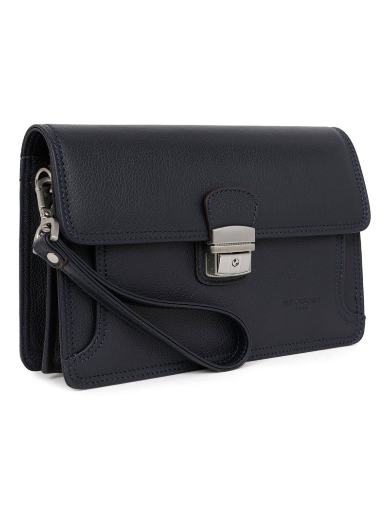 Bolsa de mano - cuero confort hexagona Azul marino - Kiabi
