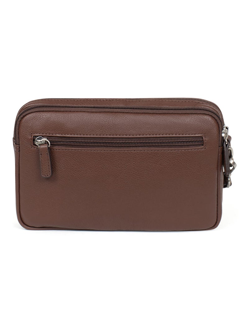 Bolsa de mano - cuero confort hexagona Marrón chocolate - Kiabi