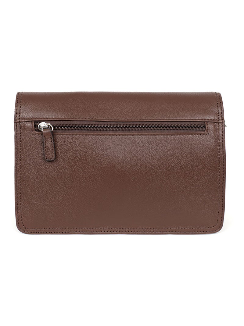 Bolsa de mano - cuero confort hexagona Marrón chocolate - Kiabi
