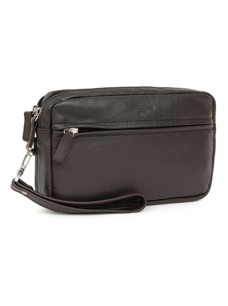 Bolsa de mano - cuero confort hexagona Marrón oscuro - Kiabi