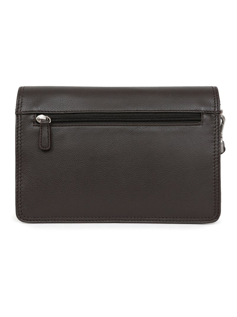 Bolsa de mano - cuero confort hexagona Marrón oscuro - Kiabi
