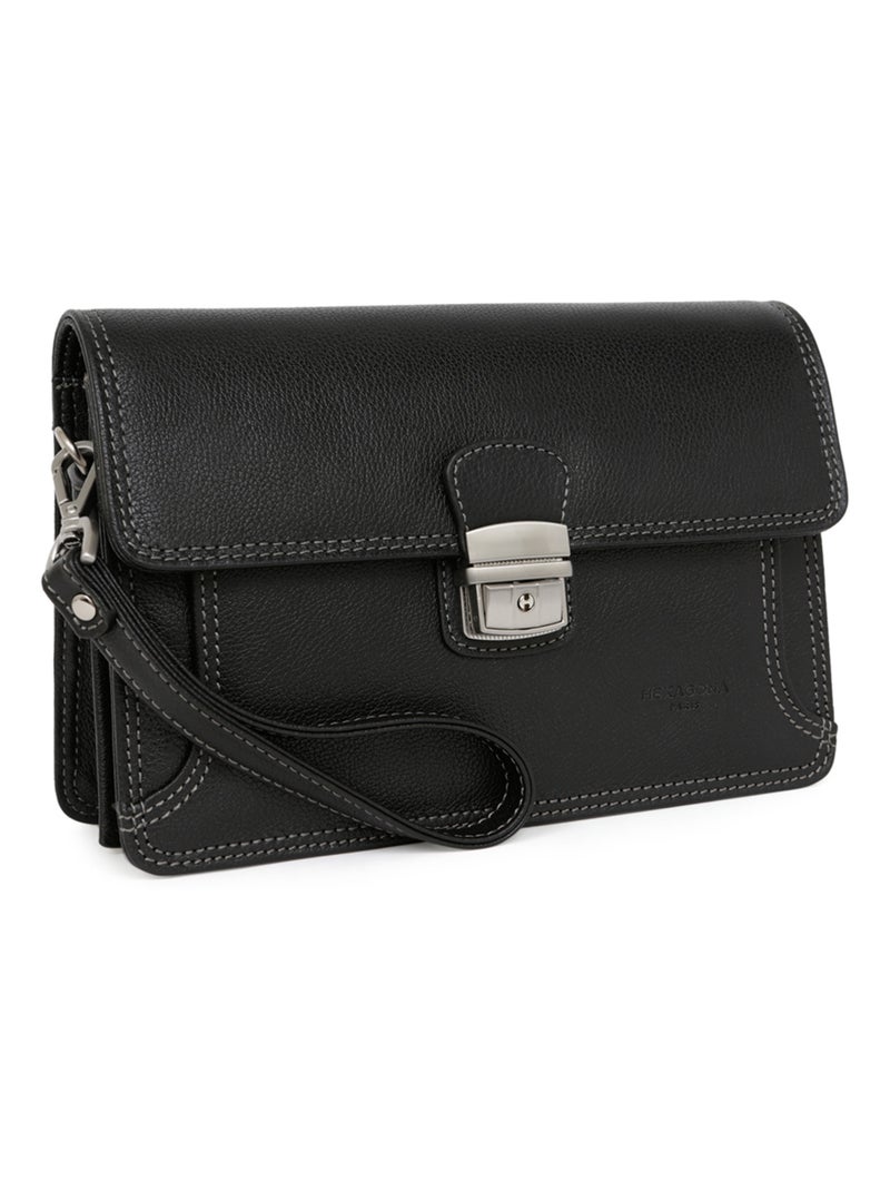Bolsa de mano - cuero confort hexagona Negro - Kiabi