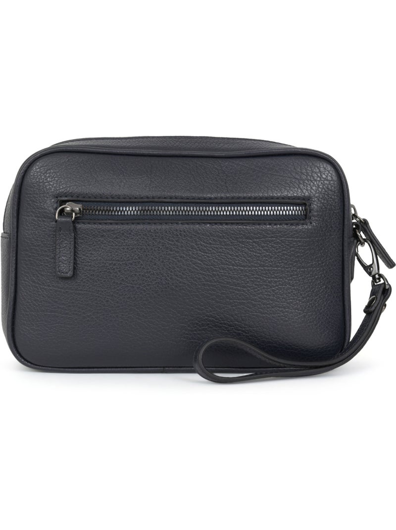 Bolsa de mano - cuero encore hexagona Azul marino - Kiabi