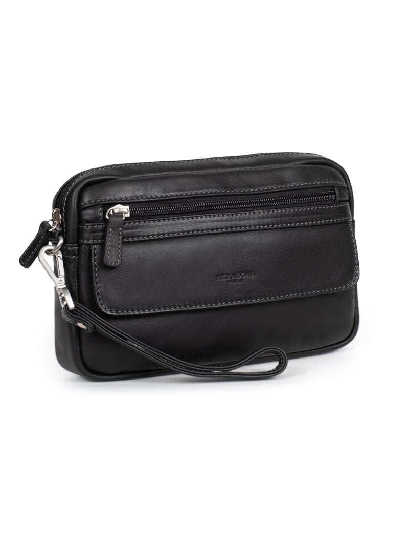 Bolsa de mano - cuero félin hexagona Negro - Kiabi