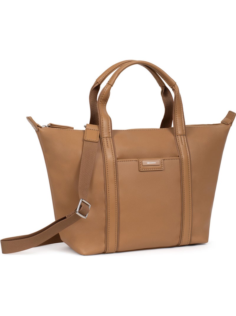 Bolsa de mano - mediana joyce hexagona Marrón claro - Kiabi