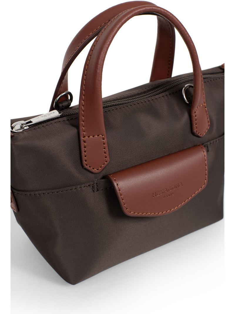 Bolsa de mano - mini pop hexagona Marrón oscuro - Kiabi