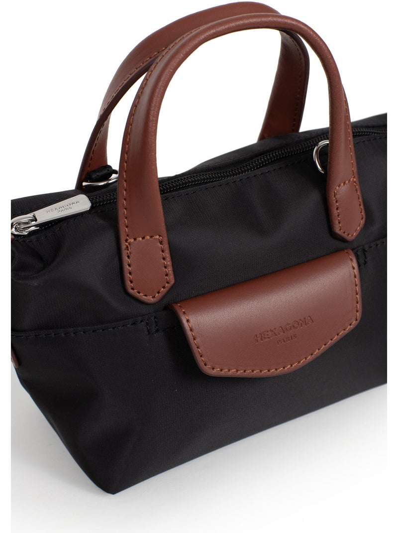 Bolsa de mano - mini pop hexagona Negro Marrón - Kiabi