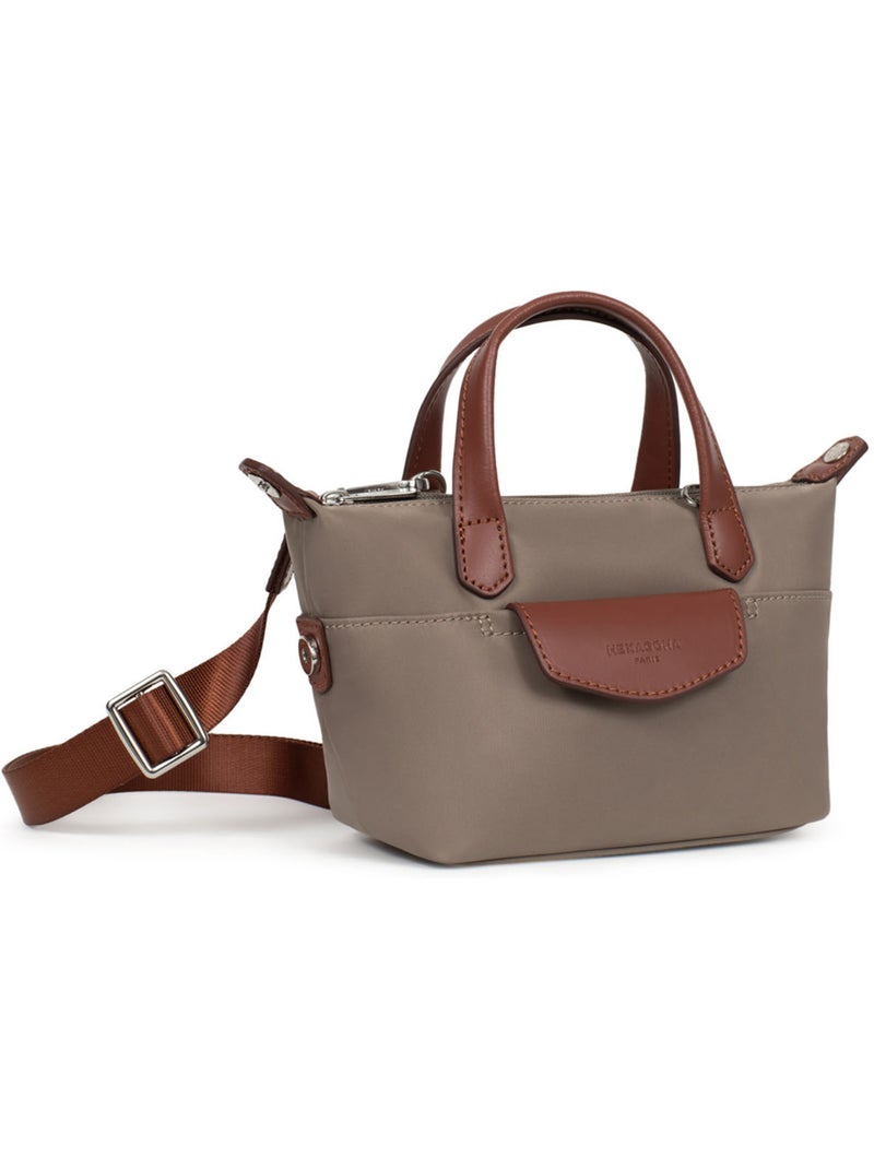 Bolsa de mano - mini pop hexagona Taupe - Kiabi