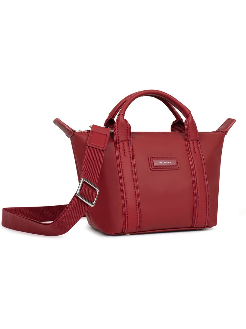 Bolsa de mano - mini tara hexagona Rojo oscuro - Kiabi