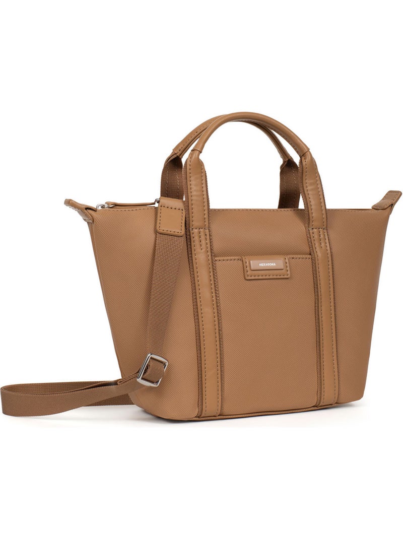 Bolsa de mano - pequeña joyce hexagona Marrón claro - Kiabi